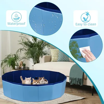 Qinhul Piscina plegable para gatos y perros
