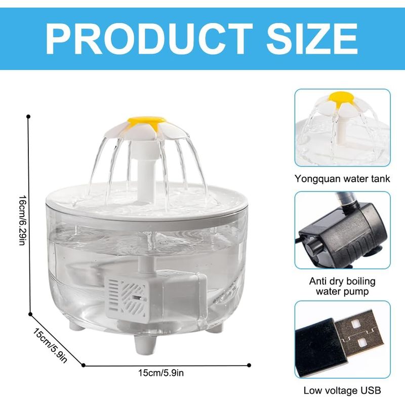 Qinhul Fontaine à eau automatique pour chat