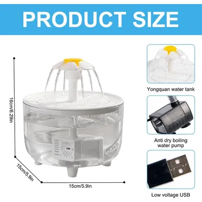 Qinhul Fontaine à eau automatique pour chat