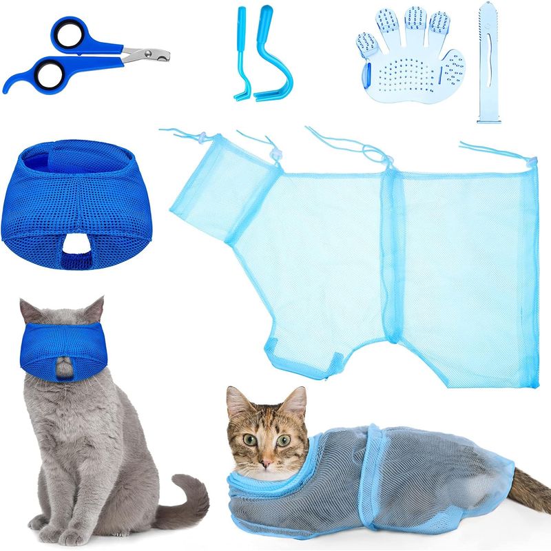 Qinhul Kit de nettoyage et de toilettage pour chat
