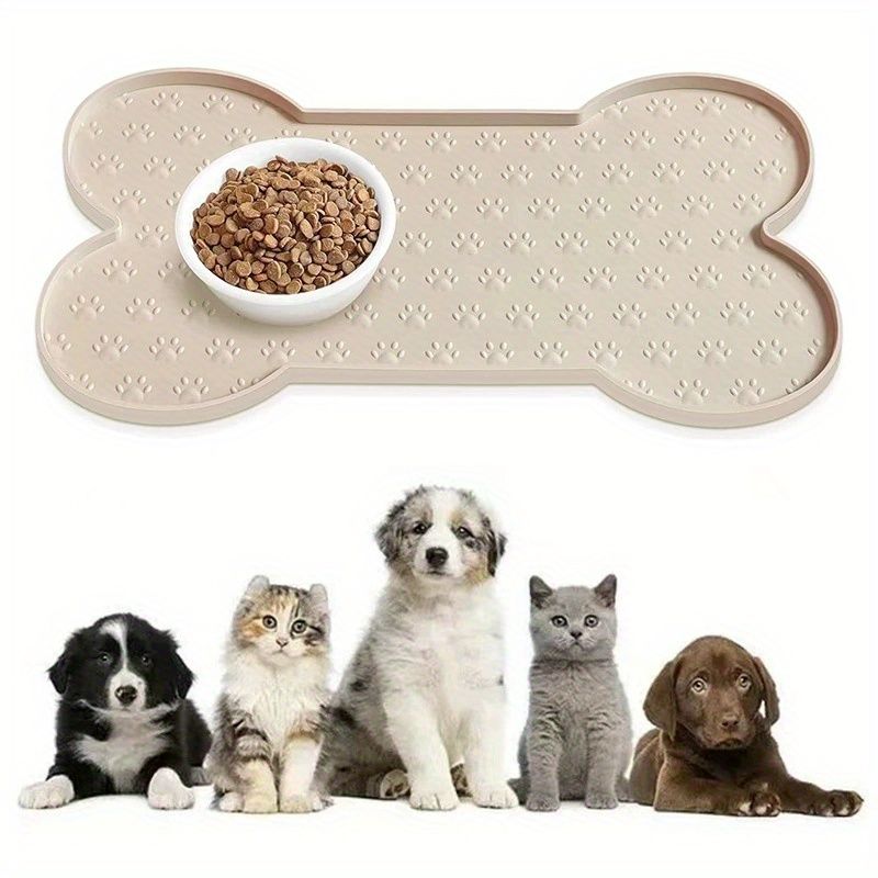 Qinhul Antirutsch-Silikonmatte für Katzen- und Hundenäpfe