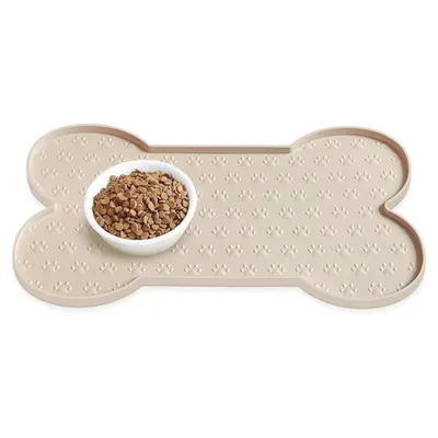 Qinhul Alfombrilla antideslizante de silicona para comederos gatos perros