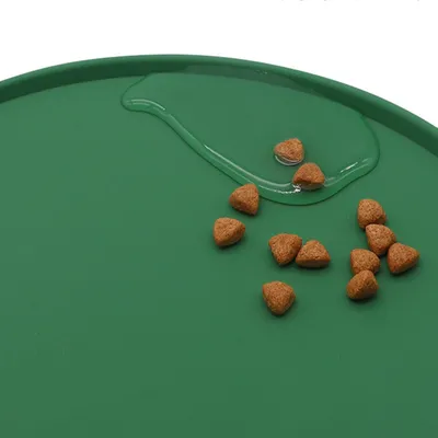 Qinhul Tapis de nourriture pour chien en silicone