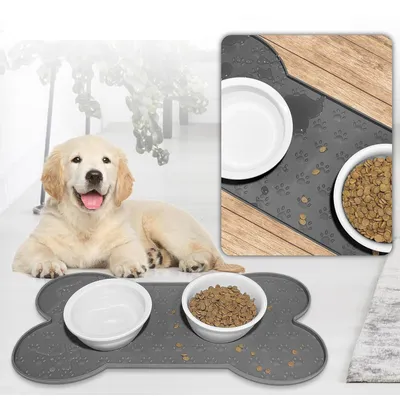 Qinhul Tapis antidérapant en silicone pour gamelles de chat et de chien