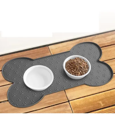 Qinhul Alfombrilla antideslizante de silicona para comederos gatos perros
