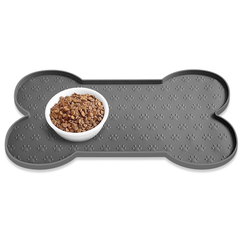 Qinhul Antirutsch-Silikonmatte für Katzen- und Hundenäpfe