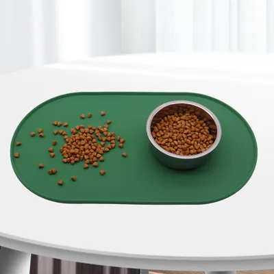 Qinhul Tapis de nourriture pour chien en silicone