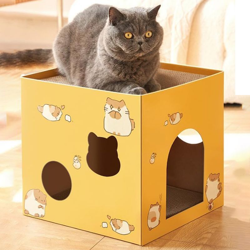Qinhul Maison pliable pour chat à double couche