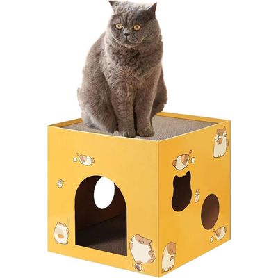 Qinhul Casa plegable de doble capa para gatos
