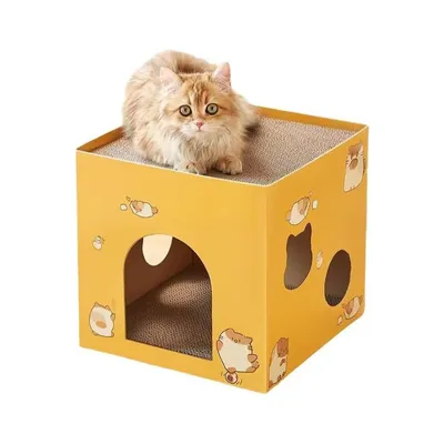 Qinhul Maison pliable pour chat à double couche