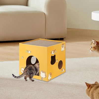 Qinhul Casa plegable de doble capa para gatos