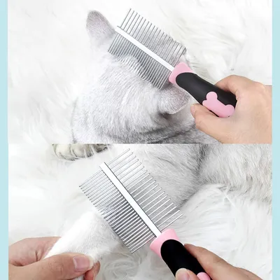 Qinhul Peigne double face pour toilettage de chat