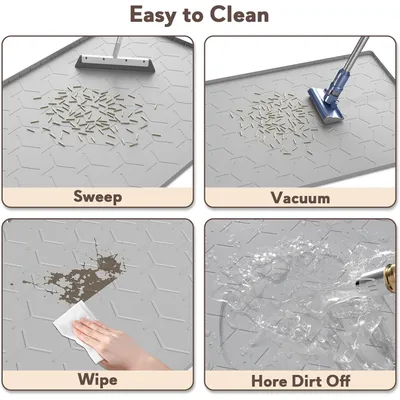 Qinhul Tapis de litière pour chat résistant aux éclaboussures