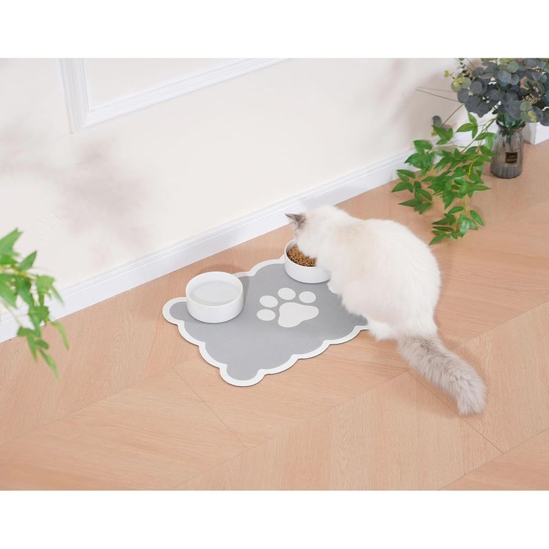 Qinhul Tapis d'alimentation pour chats et chiens
