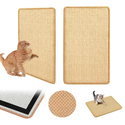 Qinhul Tapis à gratter en sisal pour chat Qinhul Tapis à gratter en sisal pour chat