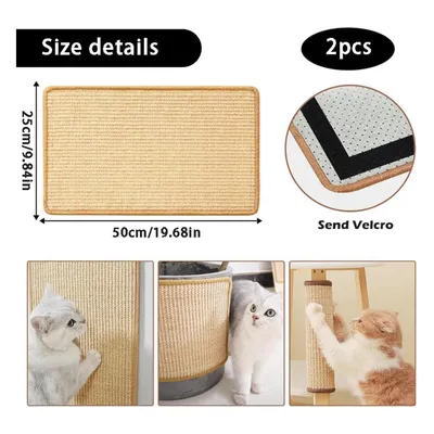 Qinhul Tapis à gratter en sisal pour chat