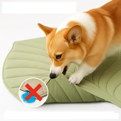 Qinhul Tapis rafraîchissant en forme de feuille pour chats et chiens