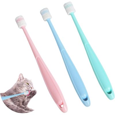 Qinhul Brosse à dents nettoyante pour chat et chien