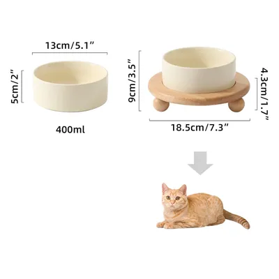 Qinhul Gamelle surélevée en céramique pour chat