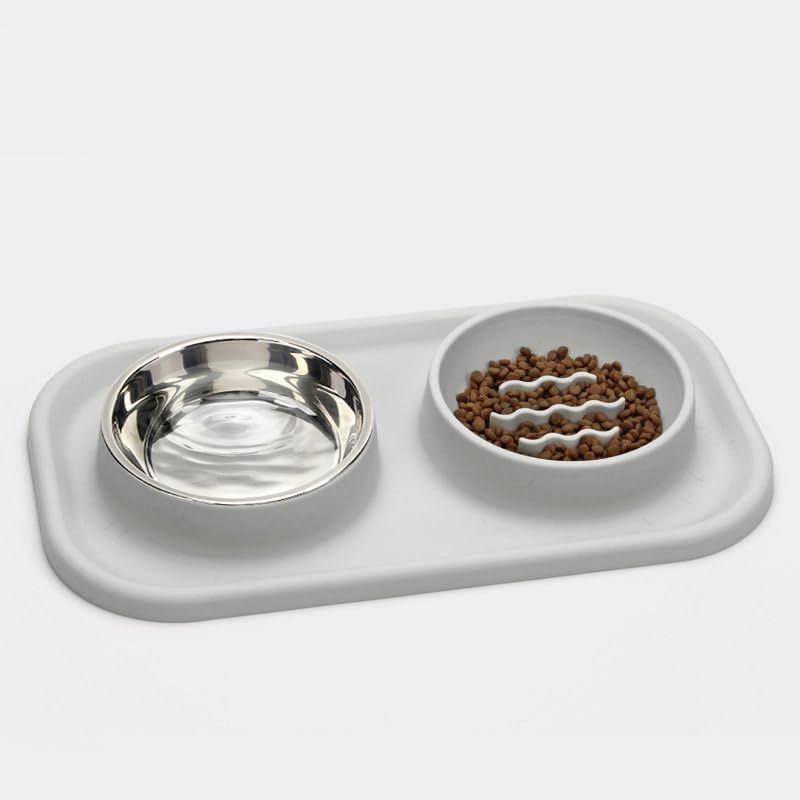 Qinhul Gamelle double Slow Food pour chat et chien