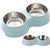 Qinhul Gamelle double pour chat en acier inoxydable