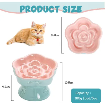 Qinhul Gamelle Slow Food en forme de fleur pour chat