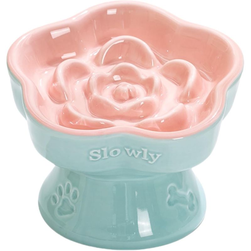 Qinhul Gamelle Slow Food en forme de fleur pour chat
