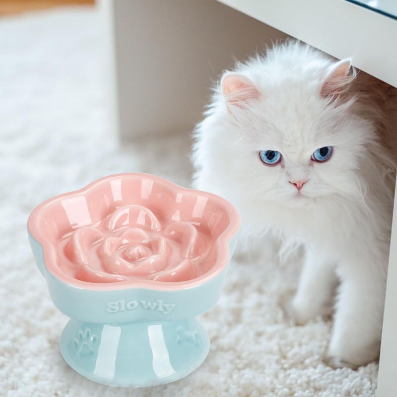 Qinhul Gamelle Slow Food en forme de fleur pour chat