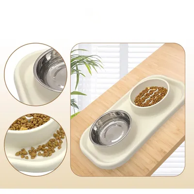 Qinhul Gamelle double Slow Food pour chat et chien