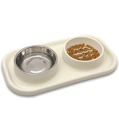 Qinhul Gamelle double Slow Food pour chat et chien