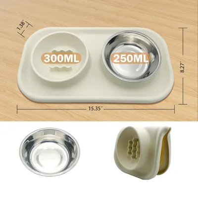 Qinhul Gamelle double Slow Food pour chat et chien