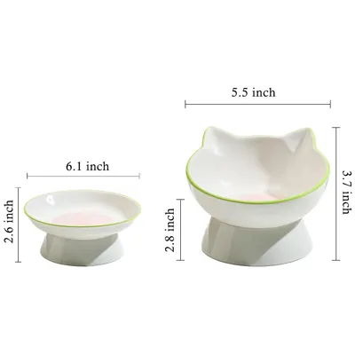 Qinhul Gamelle surélevée en céramique pour chat