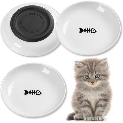 Qinhul Gamelle pour chat avec fond en silicone antidérapant