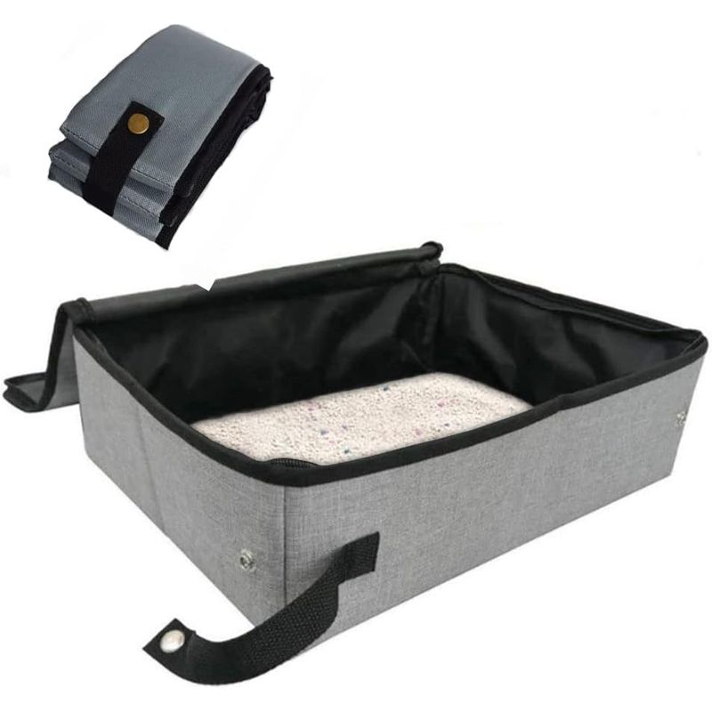 Qinhul Bassin de litière de chat imperméable pliable