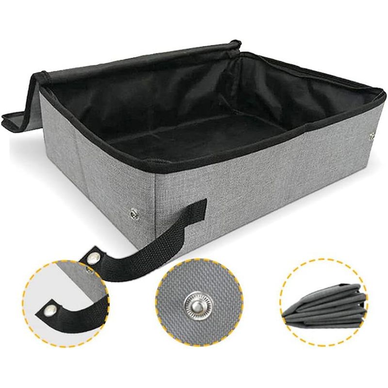 Qinhul Bassin de litière de chat imperméable pliable