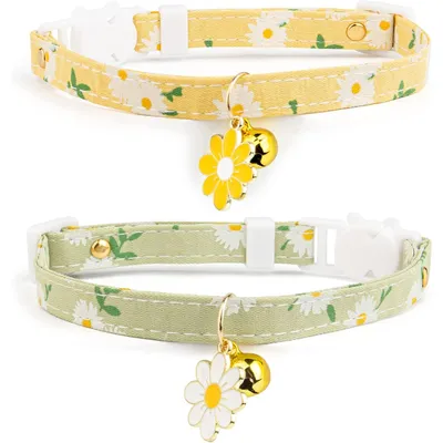 Qinhul Collier pour chat détachable avec clochette