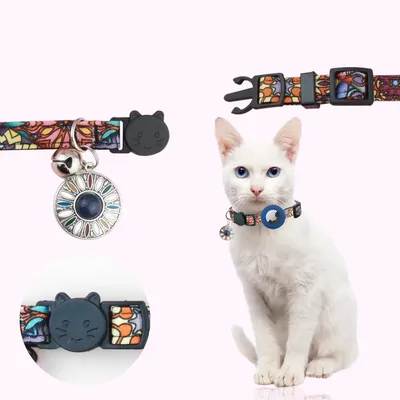 Qinhul Collier pour chat avec étui Airtag