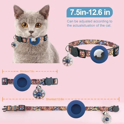 Qinhul Collier pour chat avec étui Airtag