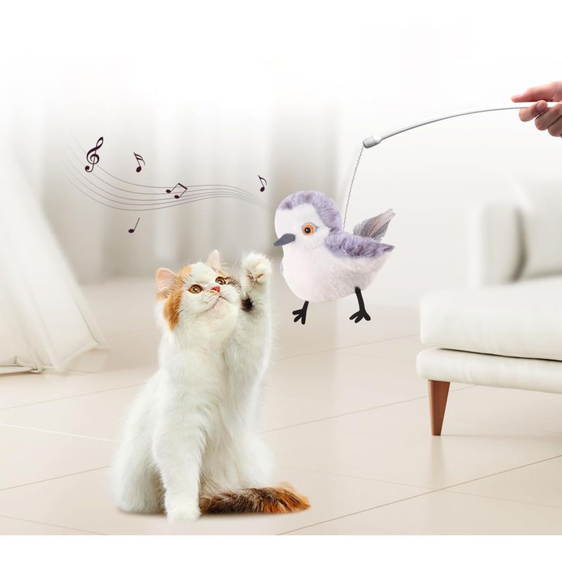 Qinhul Jouets de chat d'oiseau simulé