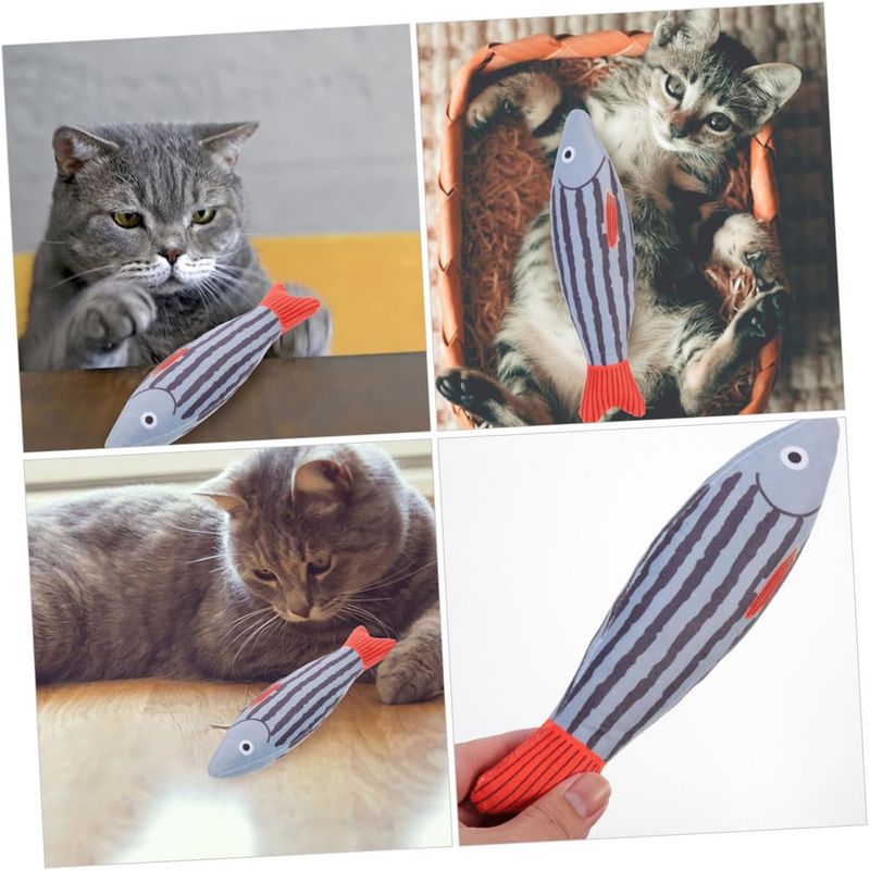Qinhul Jouet interactif poisson à l'herbe à chat