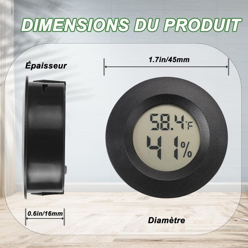 ZooVenture Mini Hygromètre Thermomètre Numérique Pour Reptiles Lot De 2