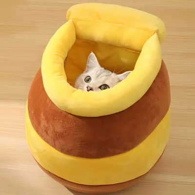 FurryFusion Niche pour chat forme pot de miel