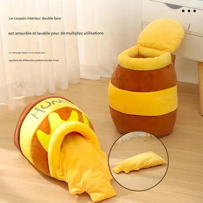 FurryFusion Niche pour chat forme pot de miel