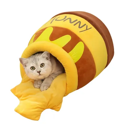 FurryFusion Casa para gatos con forma de tarro de miel