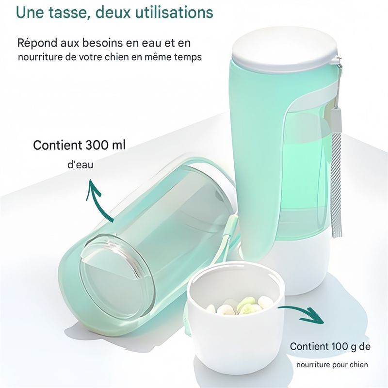 IntiMeg Bouteille d'eau 2 en 1 pour chien