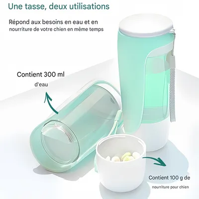 IntiMeg Botella de agua para perros 2 en 1