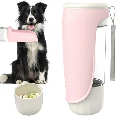 IntiMeg Botella de agua para perros 2 en 1