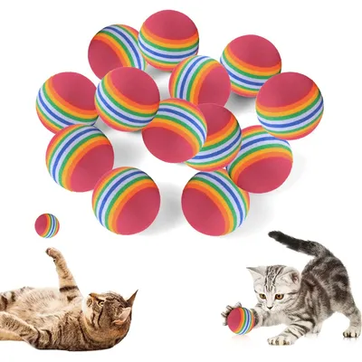 UAMLY Jouet interactif Balle arc-en-ciel pour chat