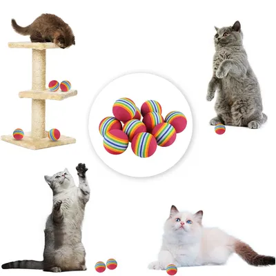 UAMLY Jouet interactif Balle arc-en-ciel pour chat