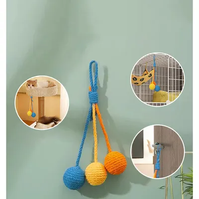 UAMLY Jouet pour chat en forme de boule de sisal suspendue